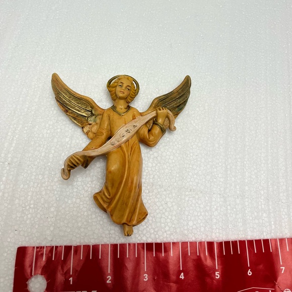 Vintage ⚜️💛⚜️ Resin Angel Gloria Banner Nativity Figure 5"  Italy # 609 - Picture 8 of 9